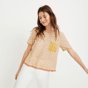 Madewell Button Back Pocket Top in Jaipur Floral